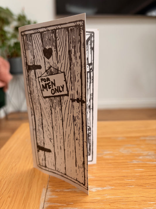 Men only toilet fart card